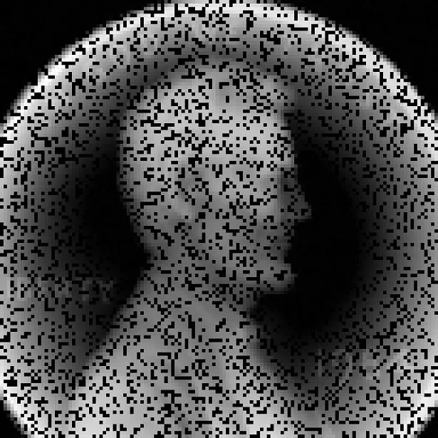 Sparse Lincoln silhouette reconstructed via matrix completion